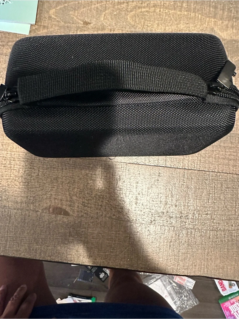Khanka Black Zippered Hard Shell Accessory Case